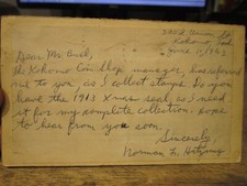 K9 Old INDIANA Postcard Kokomo Boys Town American Legion Stamps Letter Note Mail picture