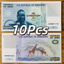 Zimbabwe 100 Trillion Bills 10 Pcs, 10^1503 Giraffe UNC  picture