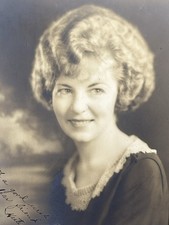 1940s elegant Woman Studio Photo Macon GA Metro Autographed. 12” x 8”. Vintage . picture