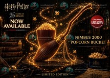 Harry Potter 25th Anniversary Nimbus 2000 Broomstick Popcorn Bucket Cinemark picture