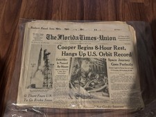 The Florida Times-Union Newspaper May 16, 1963 Cooper Begins 8-Hour Rest picture