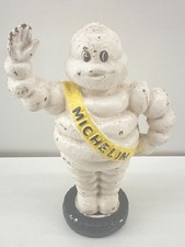 Cast Iron Michelin Man Bibendum on Tire Coin Bank 9 Inch Vintage Style Heavy picture