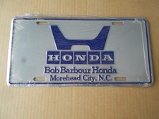 Bob Barbour Honda Dealer License Plate Moorehead City NC North Carolina NOS picture