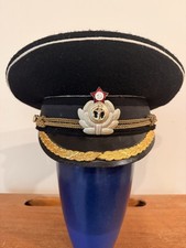 Original Soviet USSR Navy Senior Officer Visor Cap Hat Size 54 Cold War picture