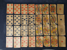 1890 French Belote Playing Cards - 7 thru Ace 2 Sets picture