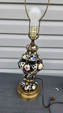 mid-century Italian Capodimonte pierce-cut porcelain table lamp picture
