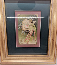 Antique 1910 Valentine Postcard Framed Art