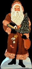 Vintage Pipka Ulvilden Christmas Folk Art Wood Santa Cut Out 10” N. Dailey 1990  picture