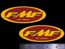 FMF Exhaust Pipes - Set of 2 Orig. Vintage Racing Motorcycle Decals/Stickers MX picture