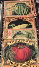 H.K & F.B THURBER & CO. NEW YORK Canning Label Placemats Lot Of 7 picture