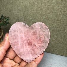 72mm Natural rose pink Crystal heart shape Massage board specimens 64g A6084 picture