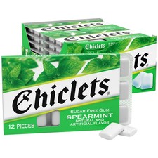 Chiclets Spearmint Sugar Free Chewing Gum, 12 1 Count (Pack of 12), White picture