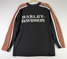 Harley Davidson 105th Anniversary 2008 Long Sleeve Shirt Men M Black Orange Y2K picture