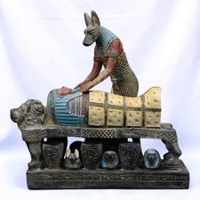 Unique Ancient Egyptian Anubis Statue God of Embalming Antiques Rare Antique BC picture