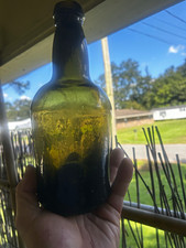 Baltimore Glass Company. Antique hand  blown Pre-1900  Green Glass   Wine Bottle picture
