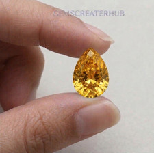 0.50 Ct Pear Cut Lab Grown Diamond Yellow VVS1 Certified Loose Stone picture