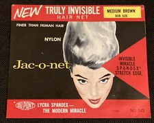 Vintage Jac-o-Net Hair Net in Original Envelope NIP Medium Brown Bob Size picture