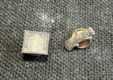 ANTIQUE Mason / Masonic F&AM screw-back pin lot - Fort Pitt & Home 1896 OLD picture