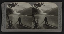 An Alaskan summer scene -- Twin Glacier Lake and glacier near Juneau Old Photo picture