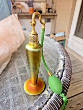 STEUBEN CARDER GOLD AURENE PERFUME ATOMIZER FROM DeVILBISS BLANK CIRCA 1925 picture