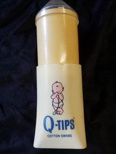 Vintage Q- Tip Cotton Swab Plastic Dispenser picture