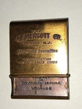 1926 J.E.Mergott Co Advertising Match Safe Sesqui-centennial Philadelphia Brass picture