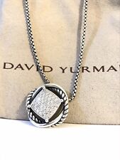 David Yurman Sterling Silver Infinity 14mm Pave Diamond Pendant Necklace picture