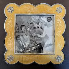 Godinger Silver Art Enamel & Rhinestone Picture Frame Silver Plated 5 x 5 NEW picture