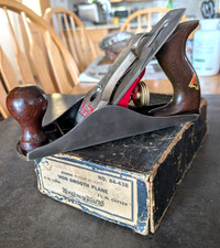 Vintage Wards Master No 3 Plane in Original Box Stunning Rosewood Tote w/ Decal picture
