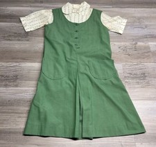 Vintage 60s 70s Girl Scouts Uniform 3 Piece Green Dress Pants Shirt Size 14/16 picture