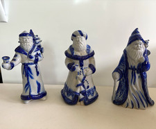 Eldreth pottery hand crafted, salt glazed stoneware Santa Figurines picture