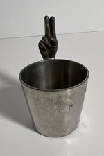 Vtg Barware James Dixon & Sons For Neiman Marcus Pewter Two Finger Jigger EUC picture