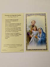 10 Spanish Oracion a la Sagrada Familia Holy Family of Nazareth Prayer Cards picture