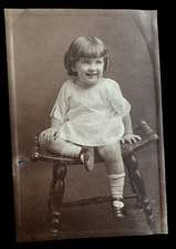 Antique Child Portrait Photo 1910s 1920s Studio Vintage Photograph Girl Toddler picture