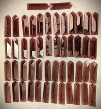 Lot (50) Vintage Crystal Prisms Amethyst Spear Drop for Chandelier Parts Restore picture