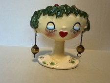 Vintage 1959 Holt Howard My Fair Lady Christmas Holly Head Vase  picture