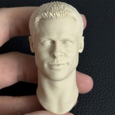 Brad Pitt 1/6 Unpainted Head Carving Sculpture for 12'' Figure Body New Stock picture