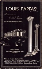 Louis Pappas Vintage Menu 1960s Tarpon Springs St Petersburg Sponge Boat Docks picture