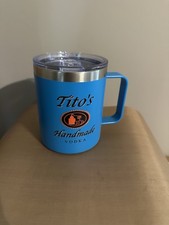 New 12oz  Blue Tumbler With Tito’s Vodka Logo on It. picture