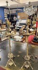 PAIR 19th C Rare Renaissance Revival BRONZE CANDELABRA As Lamps Tragedy & Comedy picture