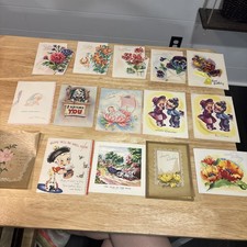 Vintage Greeting Cards, Lot Of 15 Unused Assorted, Plus 8 Original Envelopes picture