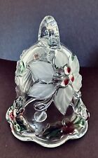 Mikasa  Crystal Christmas Bell Ornaments Thick Glass Decorations Holly Bloom picture