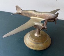 Vintage Silverplate De Havilland DH.88 Comet Metal Desk Model Airplane picture