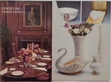 LOT OF 2 VINTAGE LENOX CHINA LENOX CRYSTAL GIFTWARE BROCHURES 1985 1978 RARE picture