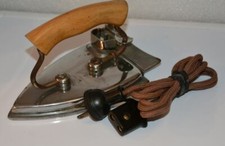 Vintage Greyhound 150W Folding Travel Iron Wood Handle picture