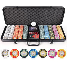 Versa Games Poker Chips - Clay Poker Chips Set - 13.5g 500 Piece Crown Casino Po picture