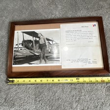 Historic Aviator Framed Photograph with NBC Press Release Document Collectible picture