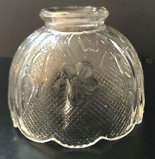 Clear Pressed Glass Miniature Candle Lamp Shade Flower Pattern picture