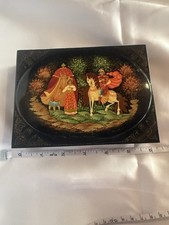 Vintage Kholuy Russian Lacquer Box Marya Morevna Signed Теплов 6” picture