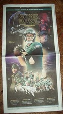 Philadelphia Eagles vs The Evil Empire Patriots collectable newspaper Super Bowl picture